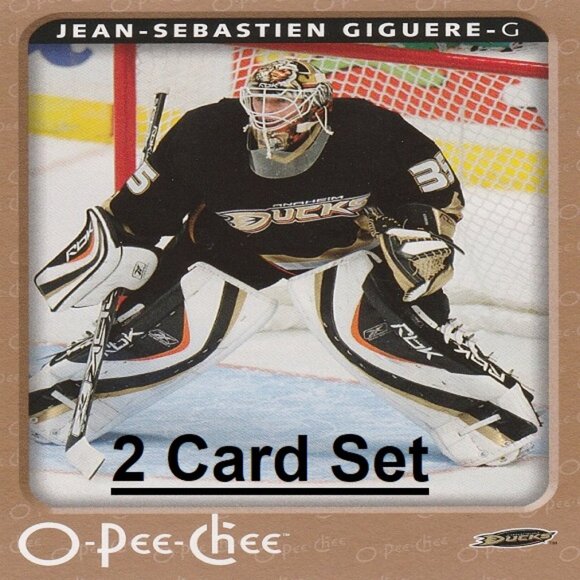 Jean-Sebastien Giguere Anaheim Ducks NHL Hockey Card Collection - 2 Card Set - Picture 1 of 3